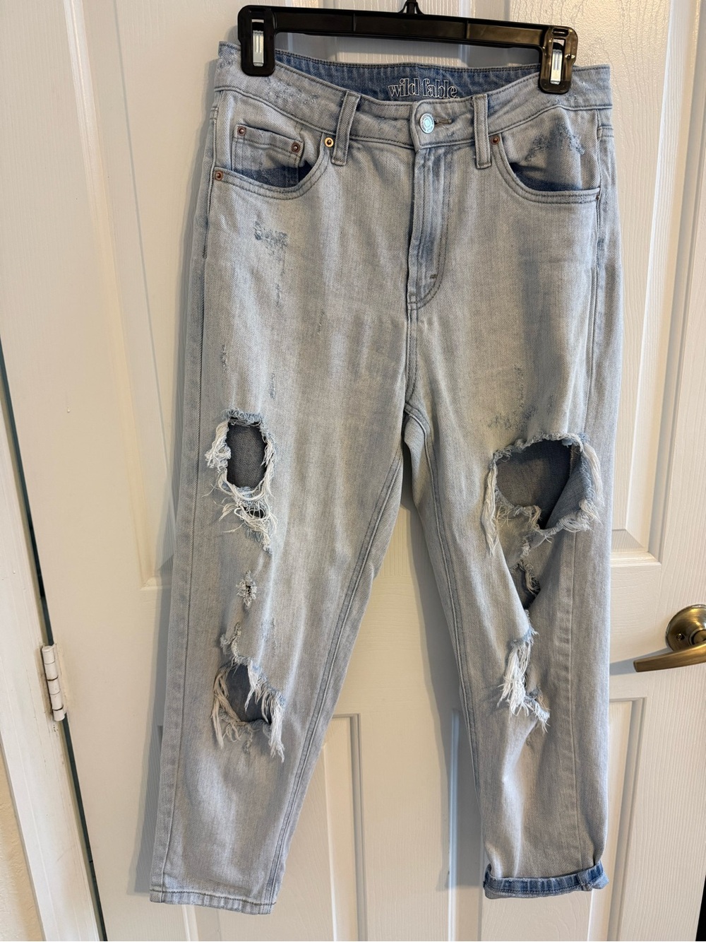 wild fable Light Blue Distressed Boyfriend Jeans
